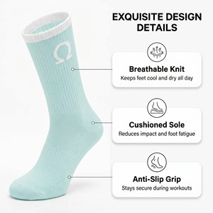 Servicio OEM/ODM, Calcetines Deportivos Transpirables con Logotipo Personalizado, Calcetines Atléticos de Algodón Peinado con Soporte de Arco para Correr, OEKO-TEX 100 - Product Image 2