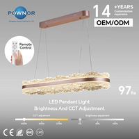 Suspension LED linéaire dimmable 80W CRI97, blanc réglable 2700K-6500K, luminaire moderne pour suite d'hôtel