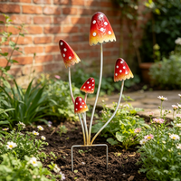 Décoration de jardin en métal en forme de champignon, fait main, pour extérieur, jardin, patio, pelouse
