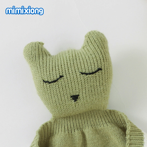 Mimixiong 독특한 디자인 아기 보안 담요 박제 동물 장난감 머리 플러시 보안 담요 부드러운 이불 아기 Lovey - Product Image 5