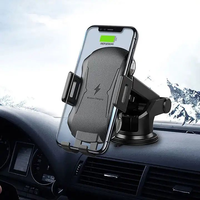 Support de chargeur de voiture sans fil 15W à charge rapide, fixation automatique sur grille d'aération, support de téléphone stable, hauteur réglable, durable