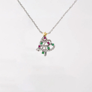 Collana con ciondolo a forma di albero di Natale per donna, regalo colorato per le festività, gioielli da indossare tutti i giorni - Product Image 3