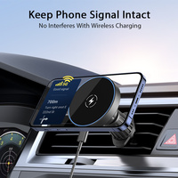 Cargador de coche inalámbrico magnético de 15W, soporte de teléfono de coche de carga rápida, soporte de teléfono móvil magnético fuerte para ventilación de aire