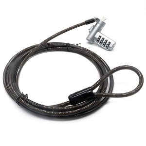 XMM-2023 đen phổ kết hợp máy tính xách tay máy tính xách tay khóa <span class=keywords><strong>3</strong></span>-trong-1 mật khẩu resettable Cáp khóa cho k-slot, Nano & nêm khe cắm - Product Image 2