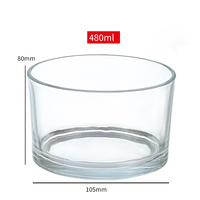 Venta al por Mayor de Frascos de Vidrio Transparente de Boca Ancha de 210 ml, 480 ml, 730 ml y 16 oz, Recipientes Vacíos para Velas de Diferentes Tamaños para Fabricación de Velas