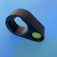 REALMAX Niveau à bulle en métal pour poteau central, avec flacon de 25/32/36 mm et support, compatible avec poteaux GPS de 25 mm de diamètre, pour la topographie