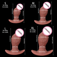 Dildo réaliste en silicone noir en forme de champignon, plug anal énorme, plug anal extrêmement grand, jouets sexuels pour adultes pour femmes et hommes