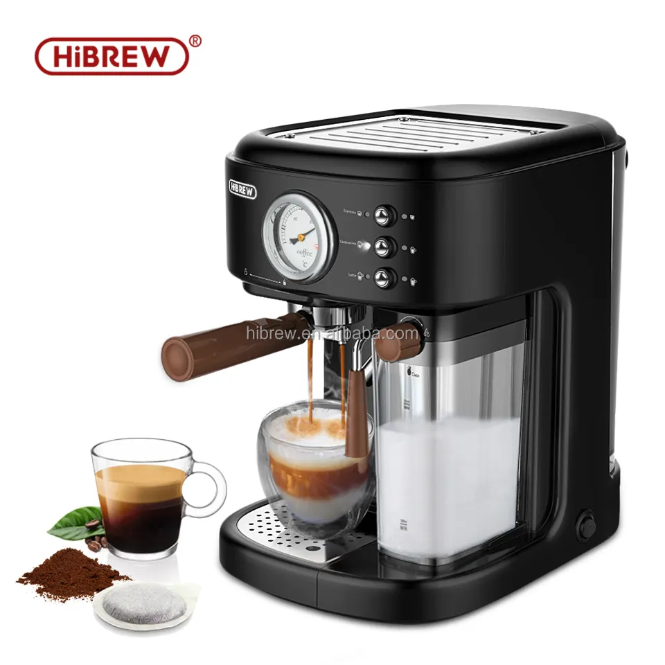 Hibrew 20 Bar Koffiezetmachine Commerciële Slimme Espressomachine Koffiezetapparaten Met Melkschuimer Toverstaf