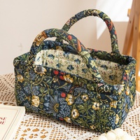 Cesta de Almacenamiento de Cosméticos de Algodón Japonés en Forma de Cubo, Bolsa de Maquillaje Plegable Portátil de Tamaño Pequeño