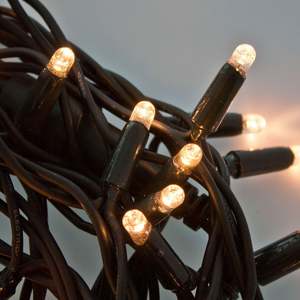 Guirnalda de Luces LED con Cable de Goma Negro IP65, 10M 50M 100M, Blanco Cálido 2700K, AC 220V, Conectable, Decoración Navideña Comercial para Fachadas - Product Image 1
