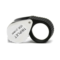 Professional 10x Magnifier with 18mm/21mm Achromatic Anti-Reflective Lens Triplet Loupe Rubber Grip for Jewelers Collectors
