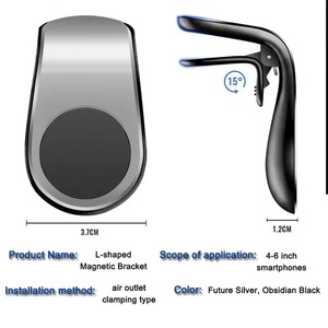 Support magnétique universel pour téléphone de voiture, fixation sur grille d'aération, aimant puissant N42+, corps en alliage d'aluminium, colle 3M VHB sans résidus, OEM - Product Image 2