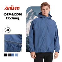 Coupe-vent de randonnée pour hommes, veste décontractée avec fermeture à glissière, conception de logo personnalisée, service OEM