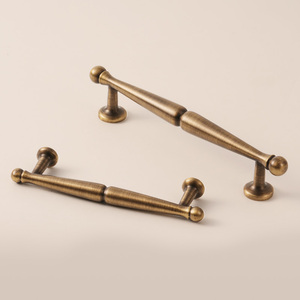 Solid Brass French <strong>Light</strong> Luxury Long Handles Vintage Antique Brass Drawer Cabinet Wardrobe <strong>Pulls</strong> - Product Image 5