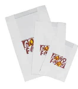 Sacos de papel de embalagem descartáveis bidegradáveis, sacos de papel marrom personalizados para entrega de alimentos