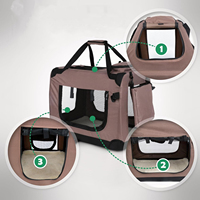 Boîte de transport pliable à 3 portes pour animaux de compagnie, intérieur et extérieur, caisse de voyage souple pour plusieurs sites.