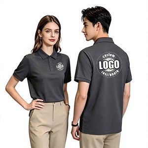 Custom Printed Dark Gray Unisex Cotton Polo Shirt Breathable Work Fashion Uniform Silk Screen Printing Oem Service Bangladesh - Product Image 1