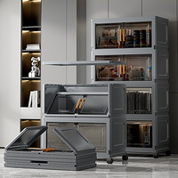 Armoire de rangement pliable en plastique à double porte, sans installation, pour chambre de bébé, meuble de chambre, armoire surdimensionnée, design contemporain