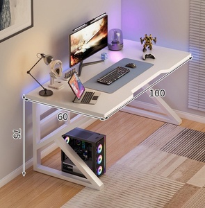Escritorio para Juegos para Uso Doméstico con Estante de Almacenamiento, Escritorio de Oficina Simple para Computadora, para Dormitorio, Estudio y Escritura - Product Image 4