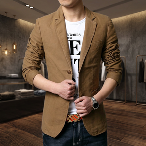 Blazer en coton ajusté pour homme, automne-hiver, simple boutonnage, décontracté, streetwear, manteau fin, grandes tailles 6XL, vente en gros - Product Image 3