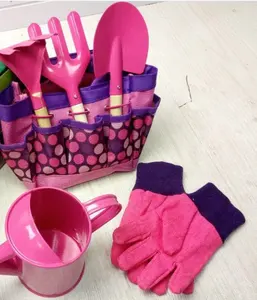 Conjunto de ferramentas de jardinagem, kit de ferramentas de metal para jardim com sacola, ferramentas de jardinagem para crianças, conjunto de jardinagem