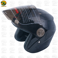 Nouveau casque rétro rebels XL demi-face rabattable avec visière miroir ABS design moderne vintage pour motos et cyclisme