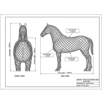 Sculpture de cheval moderne ajourée en acier inoxydable, statue animale en métal soudé à la tige creuse pour extérieur public