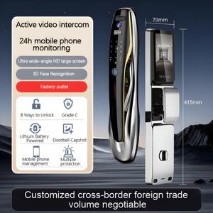 Tuya WiFI 3D Nhận dạng khuôn mặt thông minh khóa cửa với máy ảnh và vân tay ổ khóa thông minh cho cửa trước bàn phím điện tử thông minh - Product Image 2