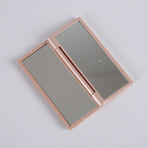 Factory Advertising Promotion Double-sided Portable Plastic Beauty Pocket Rectangular Folding Mini Makeup Mirror
