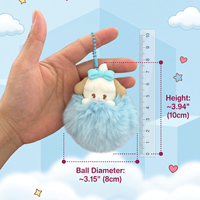 Набор-сюрприз Mikko Pom-Pom Fluffy, плюшевая фигурка-брелок из ПВХ, коллекционный подарок, 12 шт. в демонстрационной коробке, 1/72 Скрытая фигурка