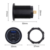 Double prise chargeur de voiture 18W QC 3.0 20W PD USB C avec interrupteur à bouton 3 ports USB C pour Marine RV Car Boat 12-24V DC