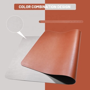 Alfombrilla de ratón personalizada para <span class=keywords><strong>PC</strong></span>, alfombrilla de escritorio de cuero de PVC PU impermeable de gamuza de Color marrón antideslizante, alfombrilla de ratón para juegos para el hogar y la Oficina - Product Image 4