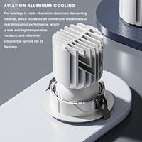 Plafonnier LED encastré anti-éblouissement COB 95 mm dimmable pour couloir d'hôtel, maison et centre commercial