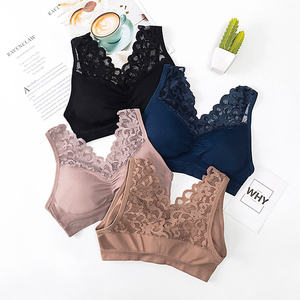 Soutiens-gorge sexy pour femmes grandes tailles, sans couture, respirants, sans armatures, en dentelle, pour tous les jours, à couvrance totale, dos élégant, rembourrés, lingerie push-up, bralette - Product Image 4