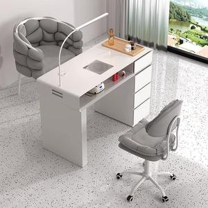 2026 New Modern Wood Light Luxury Multi Functional <b>Nail</b> Manicure Table with Lamp Vacuum Cleaner Single Double Person - Product Image 2