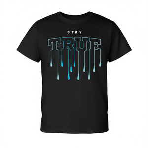 Camiseta de Manga Larga con Diseño Gráfico Blue Stay True, Color Azul con Diseño de Goteo - Product Image 2