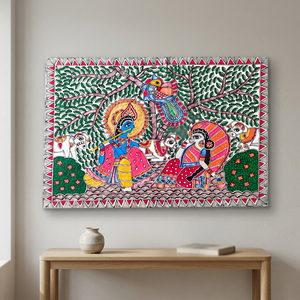 Pintura Tradicional Maithili de Primera Calidad – Adorno Artesanal para el Hogar 2500 - Product Image 5