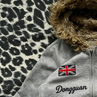 Sweat à capuche zippé personnalisé pour homme, doublé polaire, broderie sur capuche, style streetwear vintage, veste d'hiver respirante et écologique, vêtements ODM