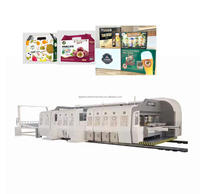 Machine automatique de fabrication de boîtes en carton, impression offset, découpe et rainurage flexo