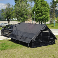 Tente de voiture gonflable 13' x 10' pour 8 à 10 personnes avec fenêtre de toit et couverture d'intimité, tente de hayon gonflable pour SUV, tente arrière gonflable pour voiture
