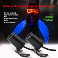 2 pièces Projecteur LED de soubassement pour moto, effet ailes d'ange, lumière fantôme, feux de bienvenue Goldwing, feux arrière de freinage, lampe décorative modifiée