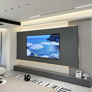 Soporte de TV minimalista de lujo moderno, sala de estar contemporánea, gabinete de unidad de pared plegable, consola de mesa de televisión de pantalla grande - Product Image 2