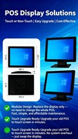 Monitor Táctil/No Táctil de 15 Pulgadas con Interfaz USB y Serial, Pantalla de Alta Calidad para Clientes en Tiendas Minoristas y Cafeterías