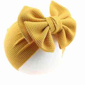 Diadema personalizada con estampado de lazo grande para bebé, <span class=keywords><strong>turbante</strong></span> de tela de Waffle para niños, diademas para recién nacidos - Product Image 1