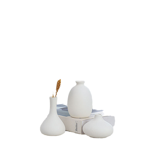 Vase de table en céramique blanche mate au design moderne et personnalisé, décoration minimaliste pour la maison, idéal pour un cadeau de pendaison de crémaillère, 8-12 pouces de largeur x 16-24 pouces de hauteur - Product Image 1