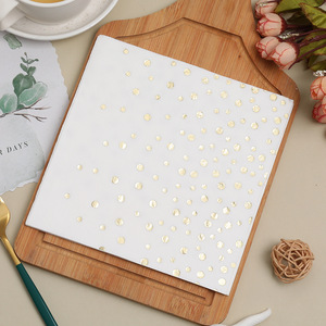 White Gold Dot Paper Napkins 33cm Disposable Party Tableware For Celebration Events - Product Image 3