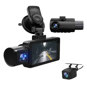 2023 חדש המכונית dvr dash מצלמת wifi וידאו מקליט 2k + 1080p + 1080p 3 עדשה שחור תיבת עם מסך חניה 24 שעות שומר חניה