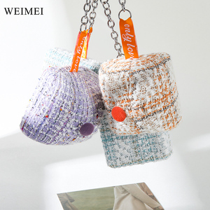 WEIMEI Tweed <b>Mini</b> Jewelry <b>Box</b> Double Doors Ring <b>Storage</b> <b>Box</b> for Jewelry Packaging - Product Image 4