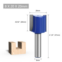 Pisau Pemotong Lurus Berujung Ganda 8mm Shank Slotted Double-Edged CNC Carbide 2Flutes 45HRC Climb Milling Cutting Machine Tersedia ODM/OEM
