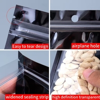 Pochette en plastique refermable à fermeture éclair noire de qualité alimentaire directe d'usine petit emballage de paquet pour les produits imprimés de nourriture pour animaux de compagnie